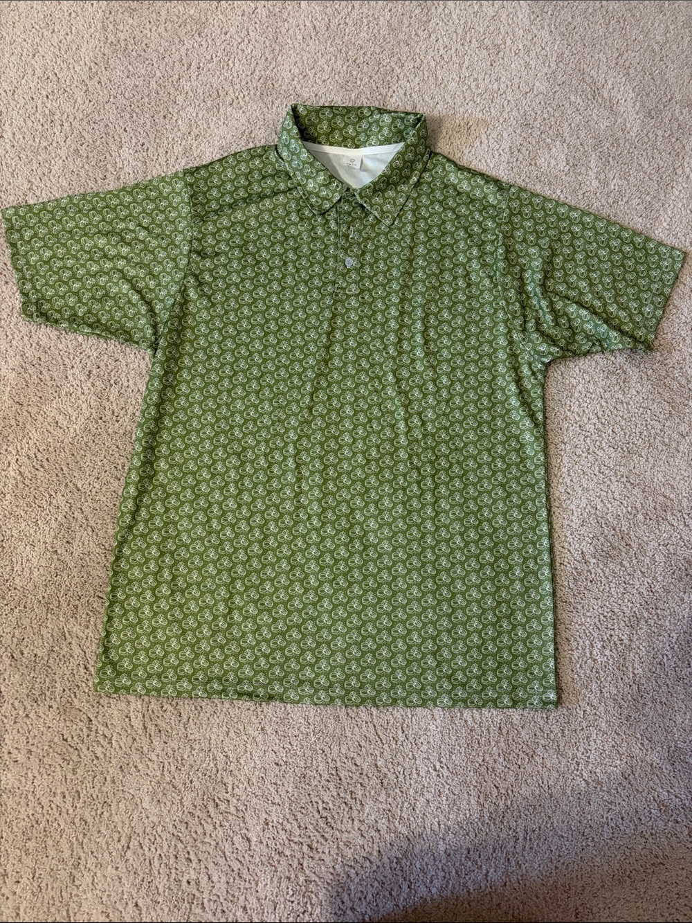 Men’s sage green last swing before the ring golf or tennis polo size large